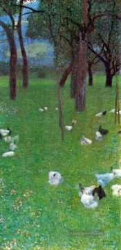 Gustave Klimt Werke - Nach dem Regen Garten mit Hühnern in St Agatha Gustav Klimt